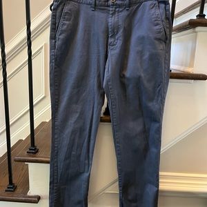 J Crew Men's Straight Flex Blue Cotton Pants Size 32x30